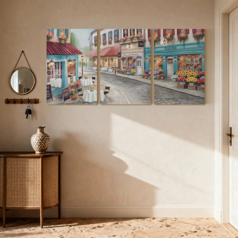 Ensemble de 3 impressions sur toile Scéniques et paysages urbains, H 18 po x l 36 po