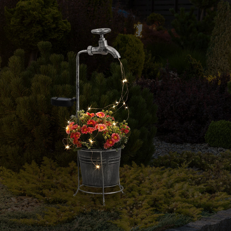 Solar Faucet Garden Stake with Bucket