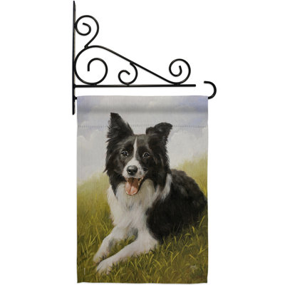 Bordure de polyester à 2 faces 19 x 13 po Border Collie Ensemble de drapeaux