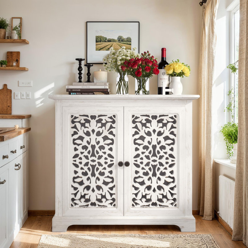 Buffet rustique en bois 2 portes