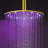 BathSelect 12" Gold-Plated Round LED Rain Shower Head – Color-Changing, Self-Powered Design