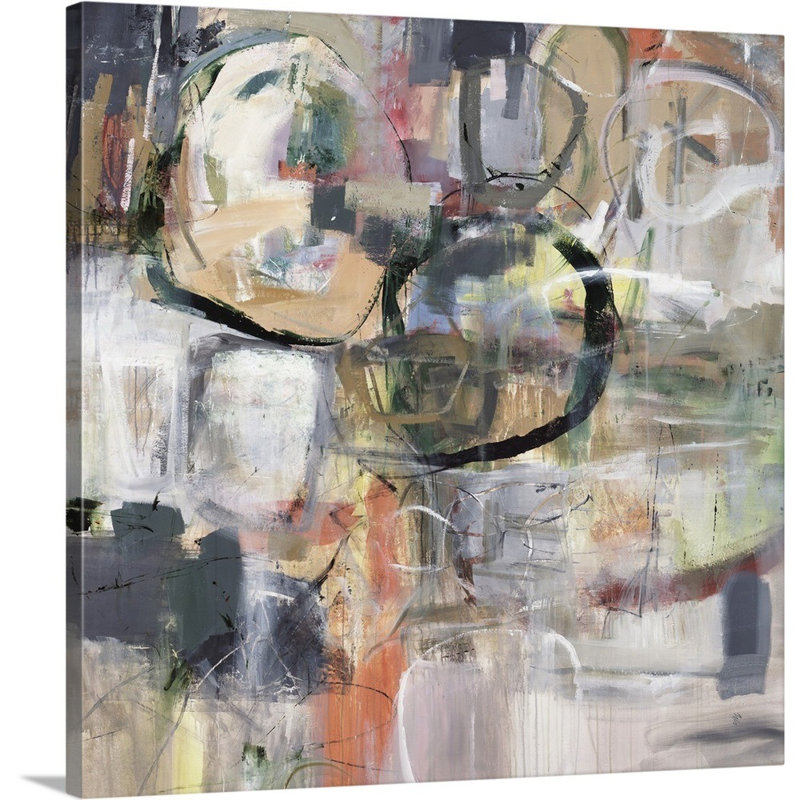 «Olive and Oval», peinture sur toile, Toile tendue, H 12 po x l 12 po x P 1,25 po