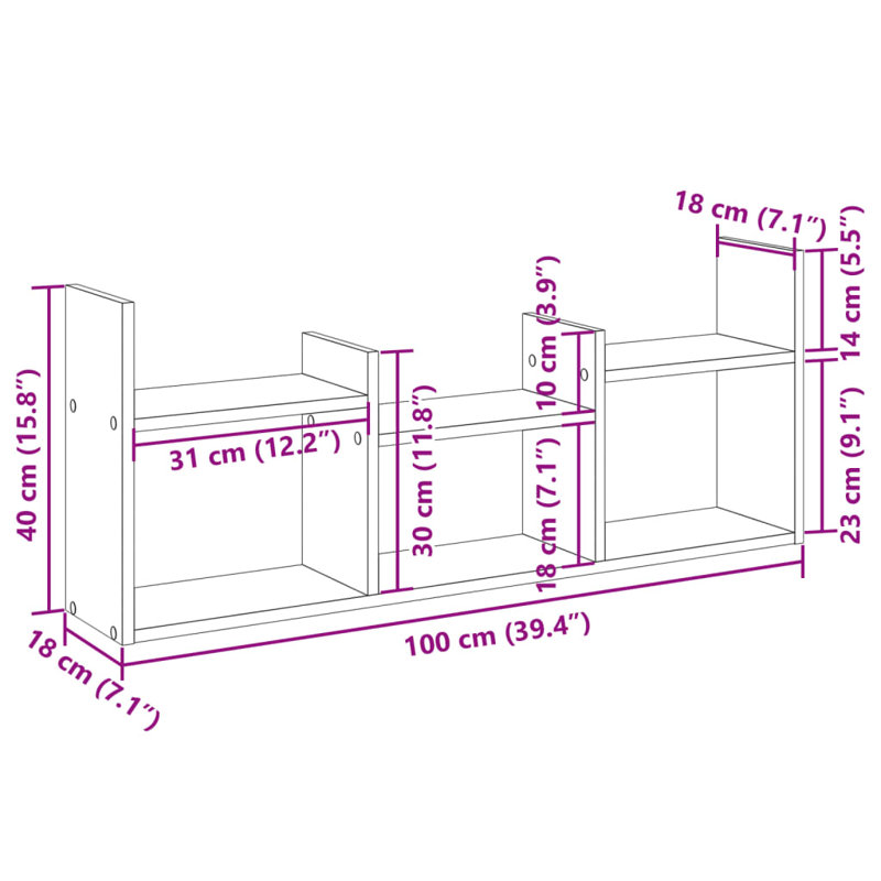 Rindi Floating Shelf, Black