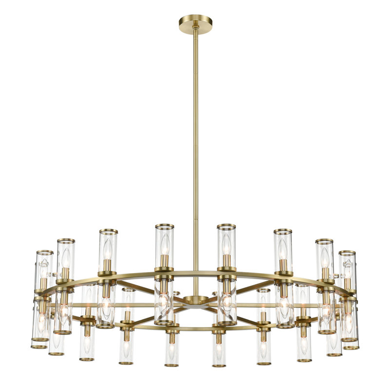 Revolve 36 - Light Chandelier, Natural Brass
