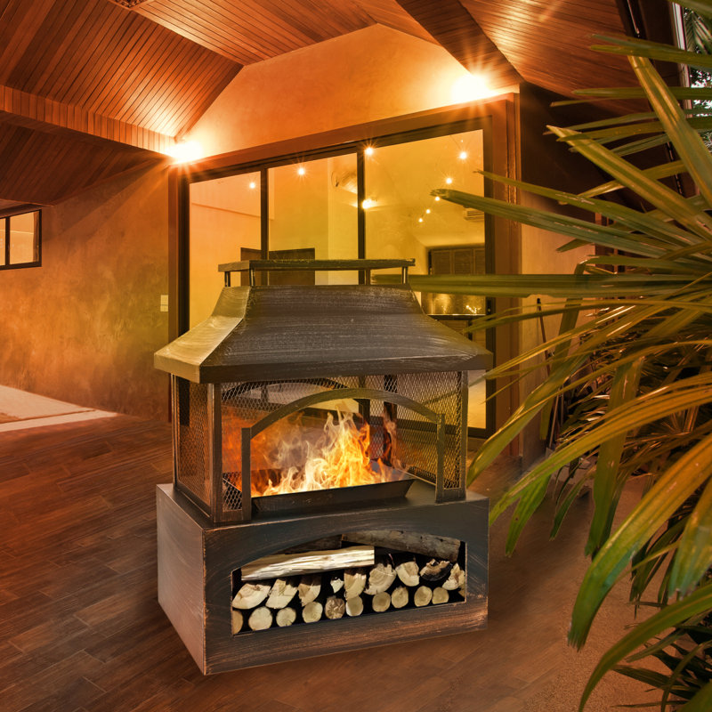 Foyer d'extérieur au bois 37 po