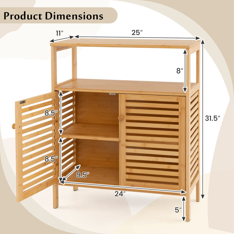 Armoire de rangement en bambou Ebern Designs