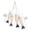 Ensemble de 2 pièces de pêche en bois nautique - Décoration côtière sculptée à la main avec filet en corde de diamant pour Beach House