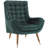 Suggest Button Tufted Upholstered Velvet Lounge Chair-995492227
