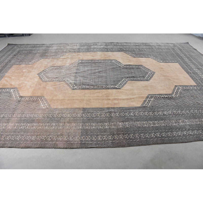Tapis beige en laine rétro Vintage