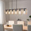 Lustre noir mat à 6 lumières Yisenia