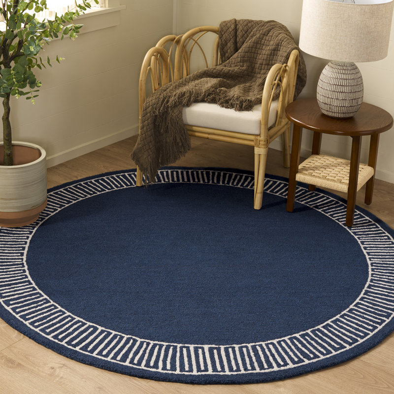 Metro 465 Hand Tufted 80% Wool; 20% Cotton Geometric Rug, Round 6'