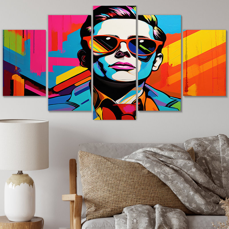 Pop Art Selfportrait II - People Wall Art Living Room - 5 panneaux