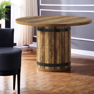 Spacious Farmhouse Dining Table, Brown Mdf Build, For Entertaining