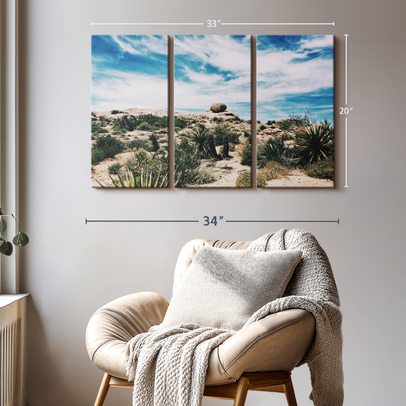 Nature «Cactus Desert Canvas Print» sur, H 20 po x l 33 po x P 1,25 po