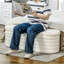 Repose-pieds Basic (type banc), banc de rangement 46 po (type banc), banc de rangement rembourré en molleton avec structure en bois, banc de chambre