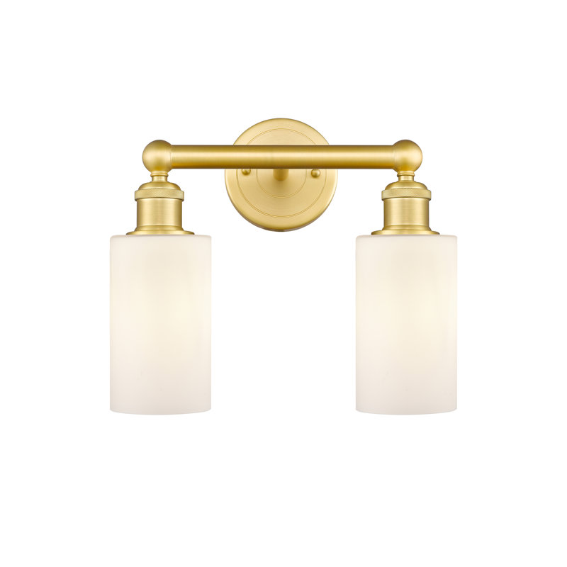 Éclairage pour meuble-lavabo à 2 lumières 12,875 pouces Caldello, Blanc mat, Or satiné