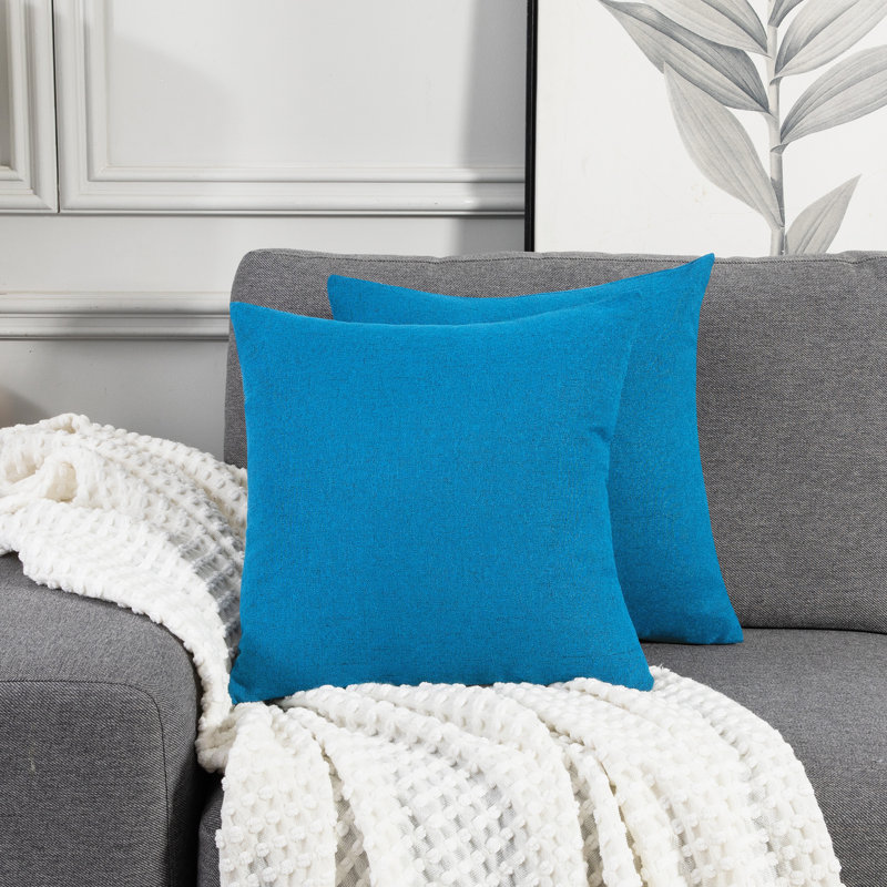 Cynne Square Throw Pillow Cover, Blue Atoll, 40cm H x 40cm W x 1cm D