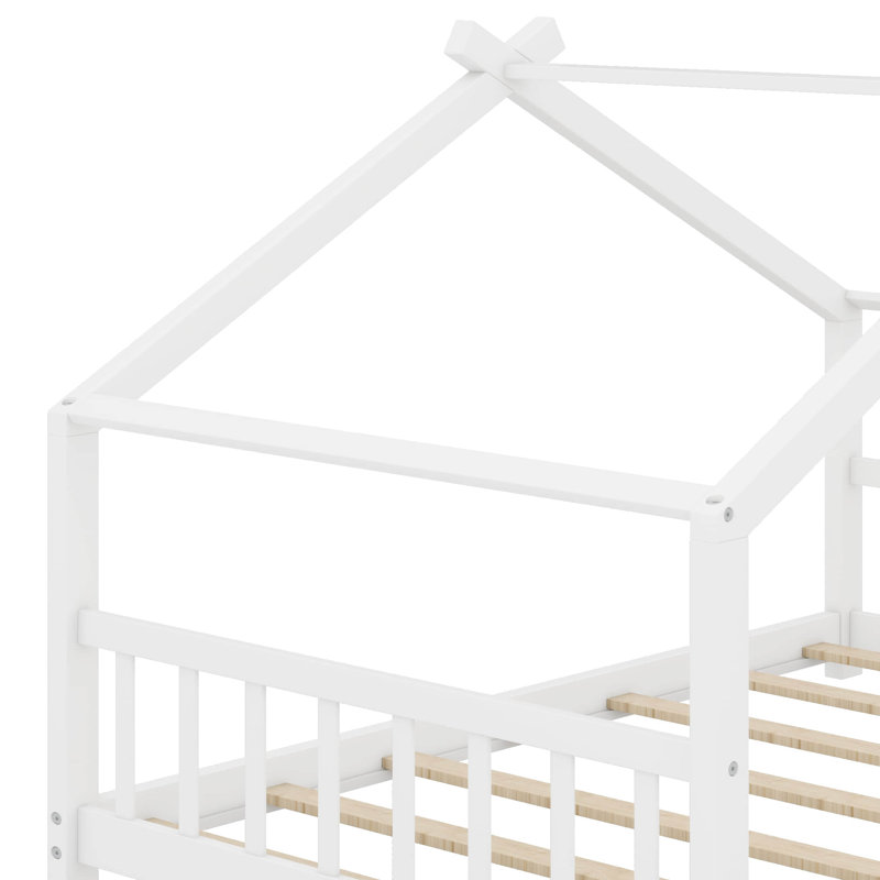 Lit en bois House House, Blanc, Double