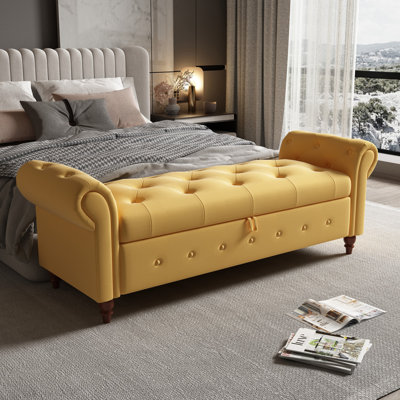 Javelyn Velvet Upholstered Storage Bench