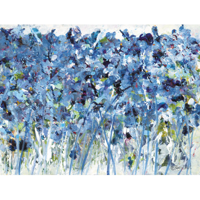 «Wildflowers In Blue On Canvas» par Roey Ebert, reproduction