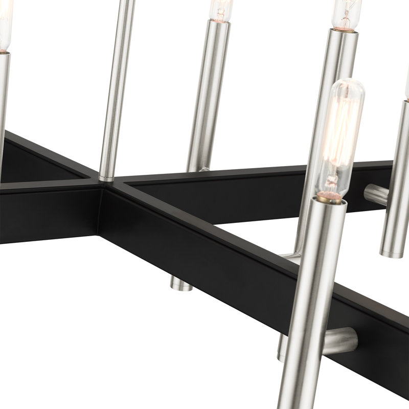 Oiti 8 - Light Steel Dimmable Chandelier, Brushed Nickel