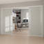 4-Panels Aluminum Frame Tempered Glass Closet Sliding Doors Room Divider with Hardware Kit-101946290