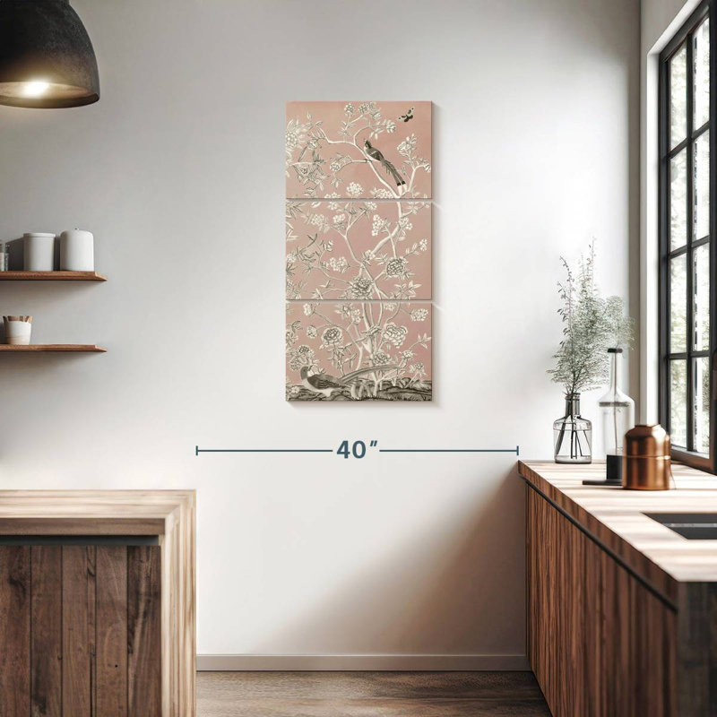 Blush chinoiserie I, H 38 po x l 18 po