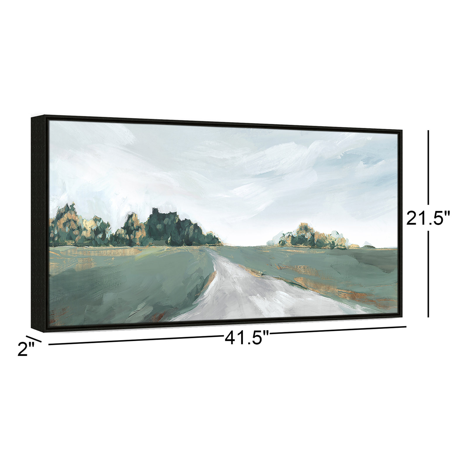 Field of Dreams by Isabelle Z - Painting Print, Picture Framed Canvas, 21.5" H x 41.5" W, Espresso