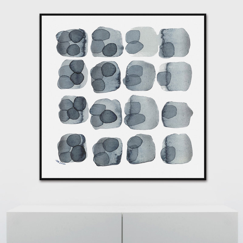 'Indigo Four' Floater Framed Print on Canvas, 12" H x 12" W x 1.5" D