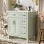 Meuble-lavabo élégant avec rangement avancé et lavabo en céramique durable-113754396