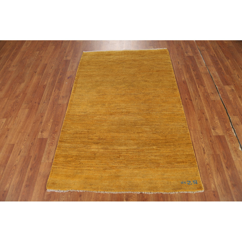 Tapis jaune moderne Gabbeh 3 x 5