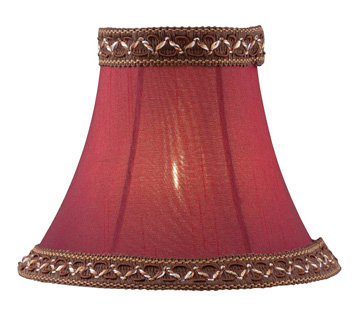 Abat-jour en tissu de style candélabre en cloche de 5 po (attache) rouge