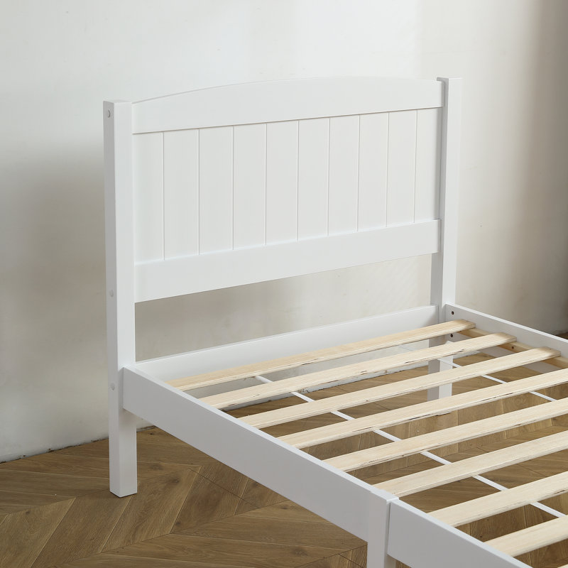 Heffron Solid Wood Bed, White, Twin