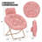 Upholstered Foldable Saucer Chair with Headrest, Cozy Accent Chair Lounge Moon Chair for Living Room Bedroom-2011783031