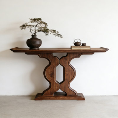 Retro Minimalist Solid Wood Console Table