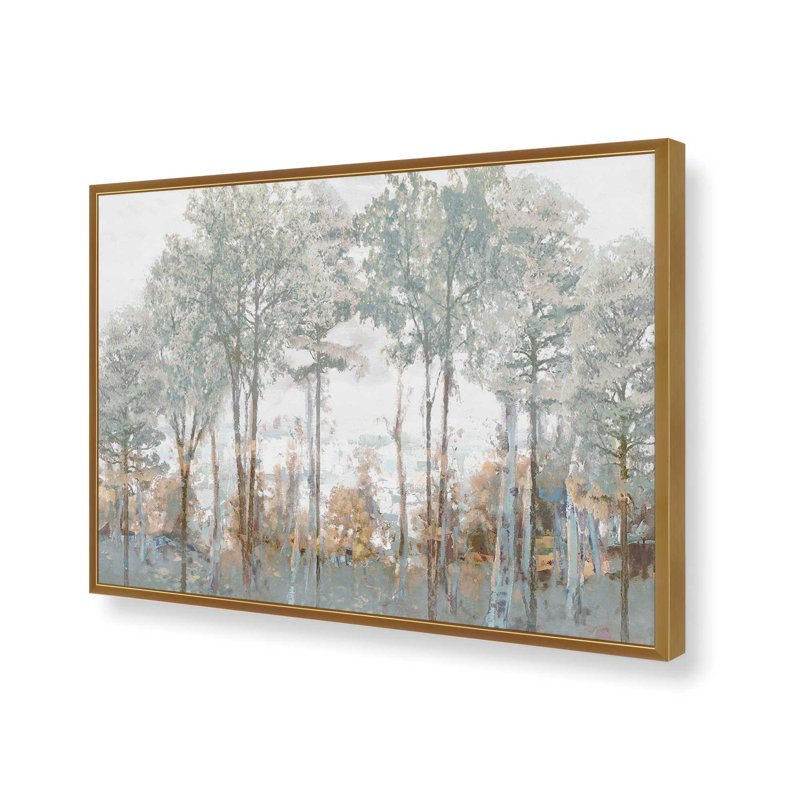 «Silver Woods» par Amber Sterling, reproduction d'art, L 32 po x H 24 po, Impression encadrée, Doré