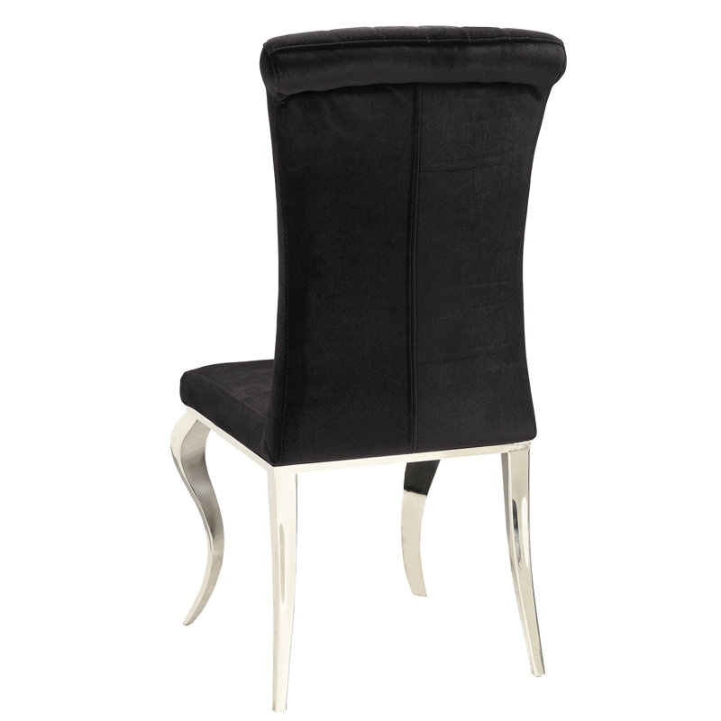 Chaise d'appoint rembourrée en velours Abbie