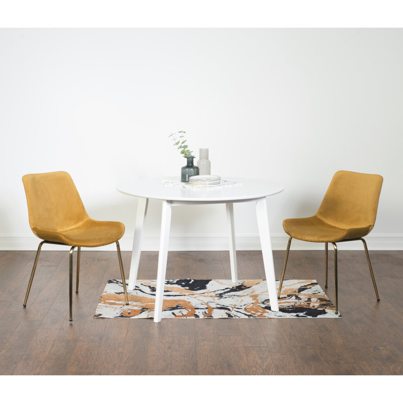 Ensemble de salle à manger Aufurr, 3 pièces: table, 2 chaises, Jaune