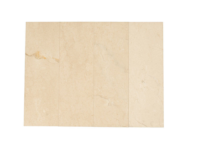 4" X 12" Honed Subway Marble Tile, Beige/White