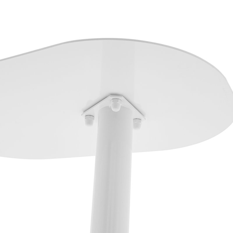 C-Shaped Metal Side Table Couch End Table, White