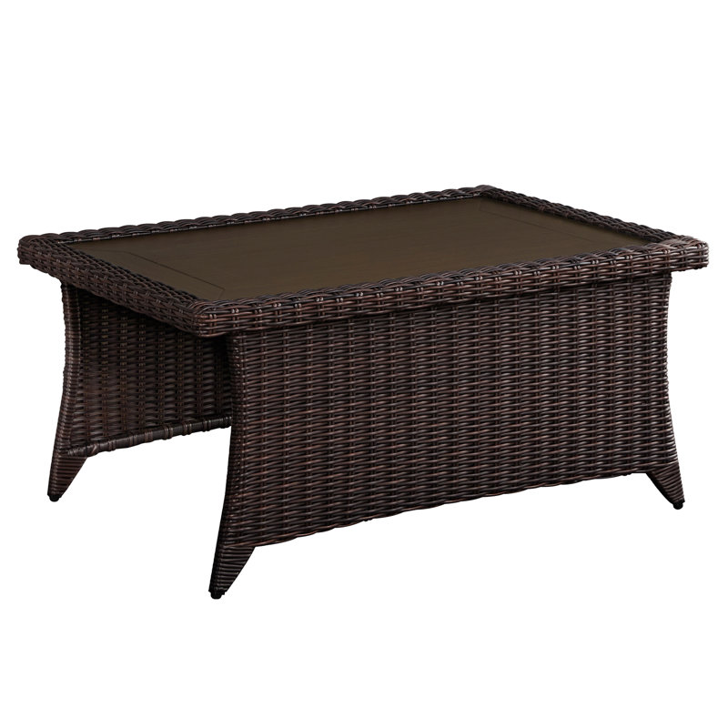 Keaisha Rectangular Outdoor Coffee Table, Brown, Chestnut (Mixed Color)