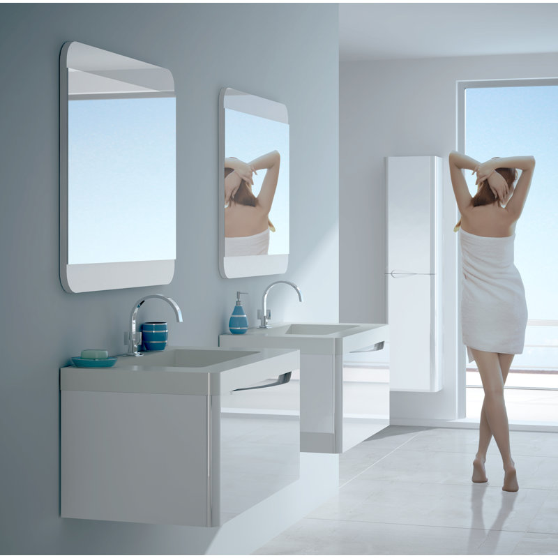 Manorhaven 32'' Single Bathroom Vanity with Solid Surface Top, White
