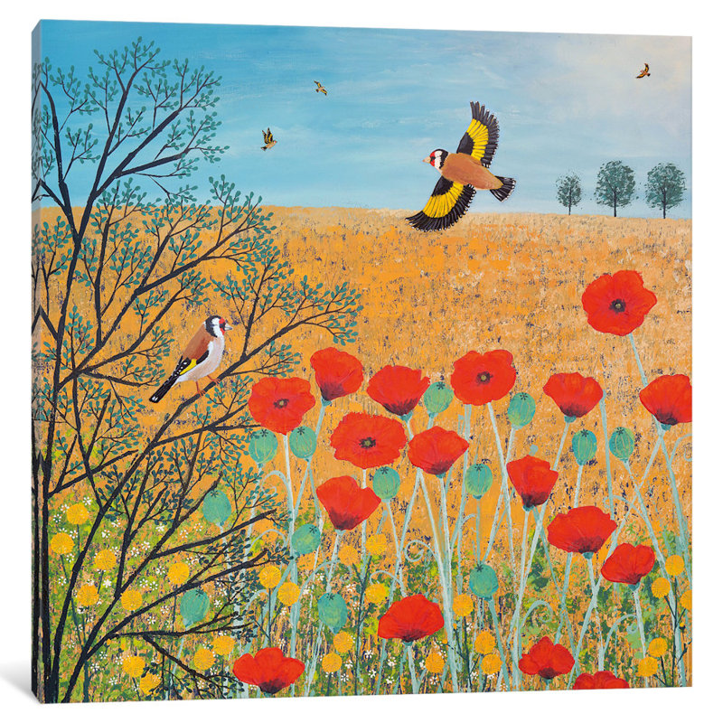 «Red and Gold», reproduction sur toile, H 12 po x l 12 po x P 0,75 po, Toile tendue, Pas de tapis