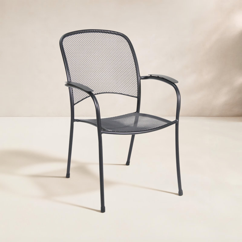 Fauteuil de patio empilable Waynesboro, Gris