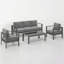 Ensemble de conversation moderne en aluminium 4 pièces avec canapé et table basse 4 pièces