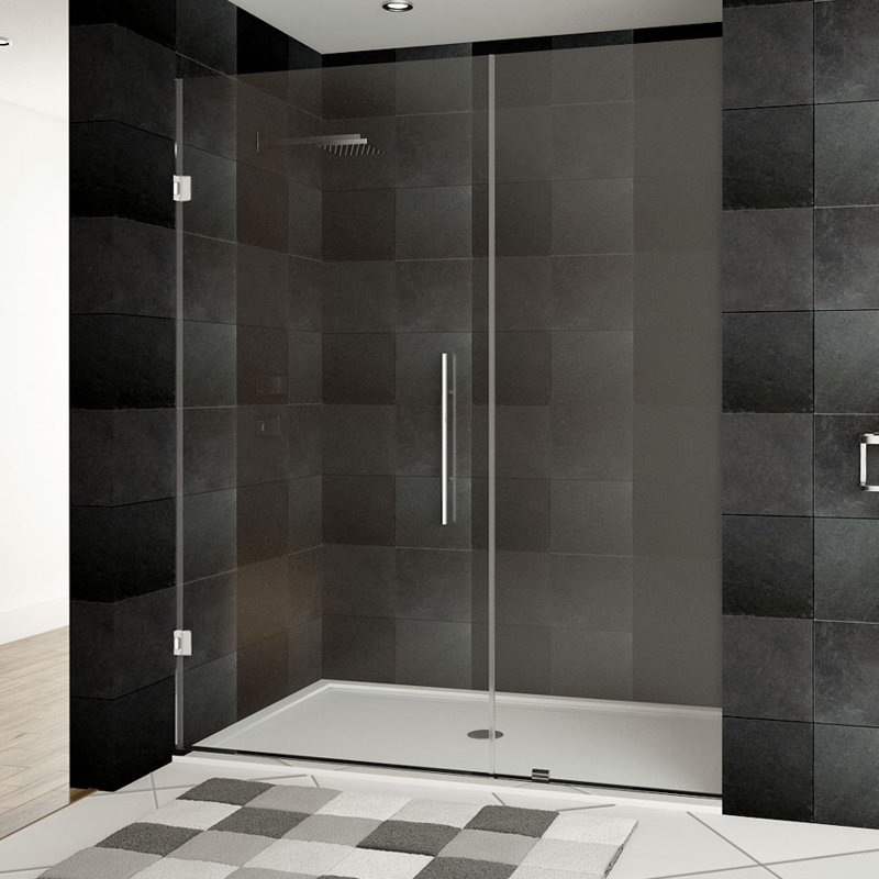 Porte de douche à charnière sans cadre l 40 po x H 72 po Ultra-E, Chrome