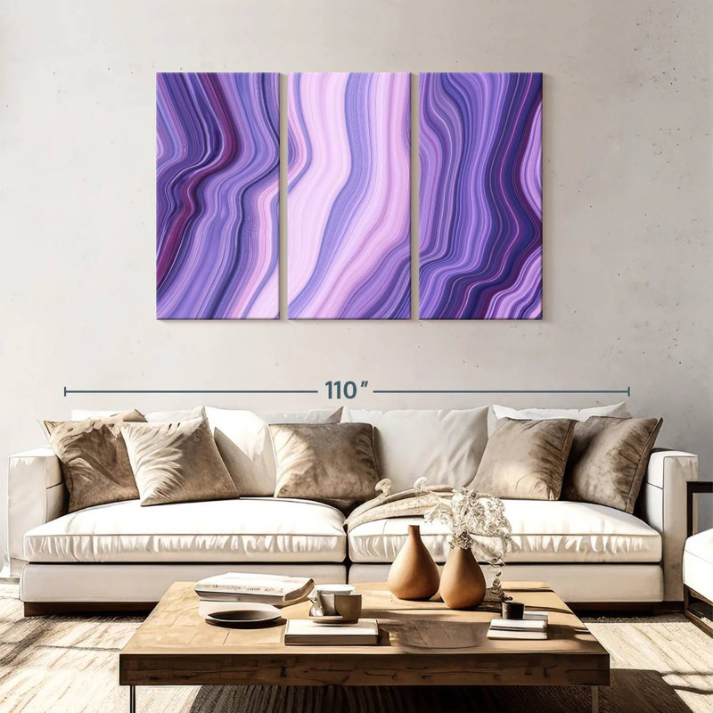 Avery Abstract Purple Layers, 48" H x 74" W