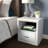 Manhattan Upholstered Faux Leather Nightstand-Pre Assembled Low Profile End Table-1616711071