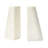 Geometric Marble Bookends With Brass Inlay, White