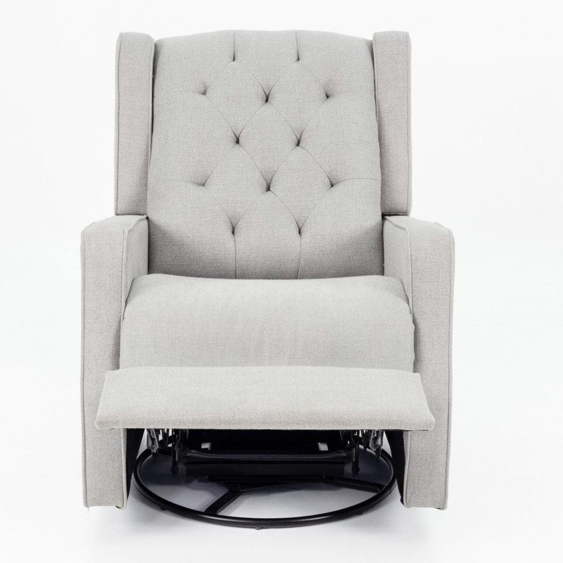 Manual Motion Swivel Glider Recliner With Plush Back, Seat, And 360-Degree Rotation For Ultimate Comfort And Relaxation